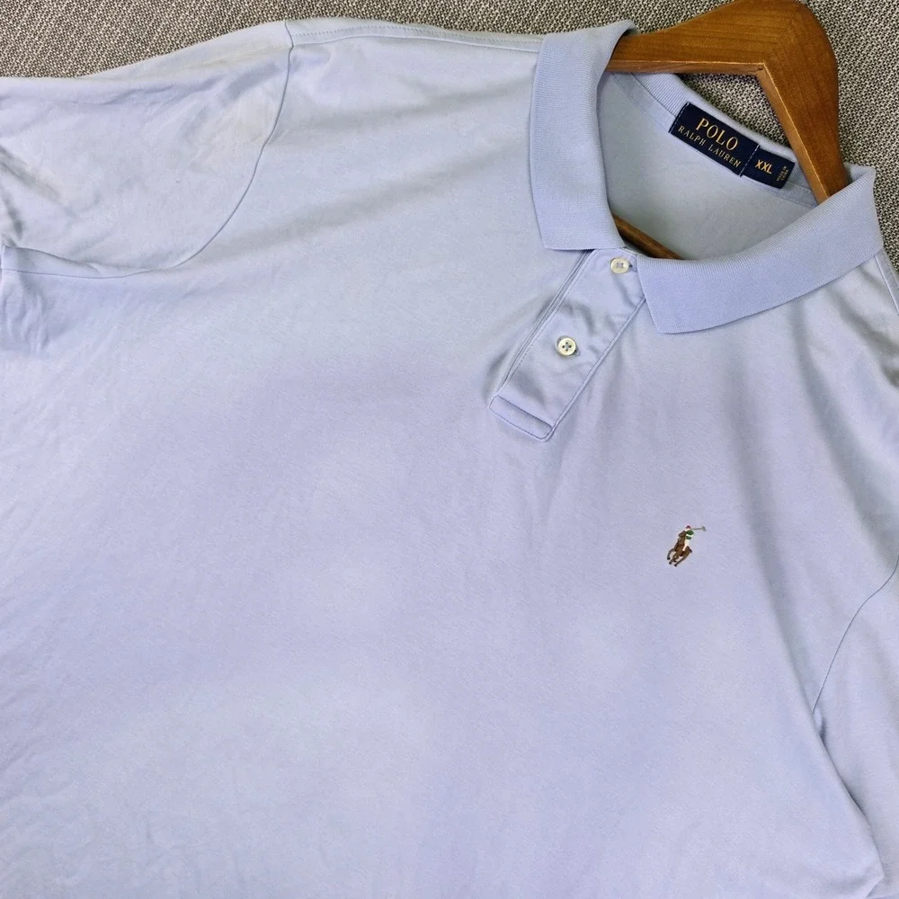 Polo Ralph Lauren Classic Fit Polo Shirt XXL Light Blue Preppy Casual